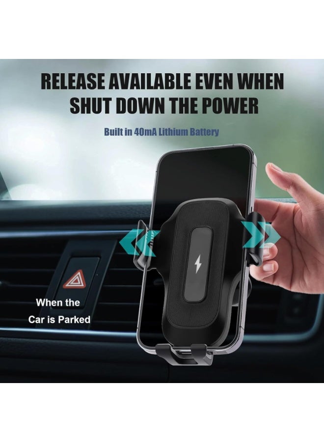 Arabest 15W Qi Auto-Clamping Car Charger - Fast Wireless Charging Phone Holder for iPhone 15/14/13 Pro, Samsung S23/S22 Ultra, All Qi Phones | Heatproof for UAE Summer | 360° Rotation & Secure Grip - Image 4